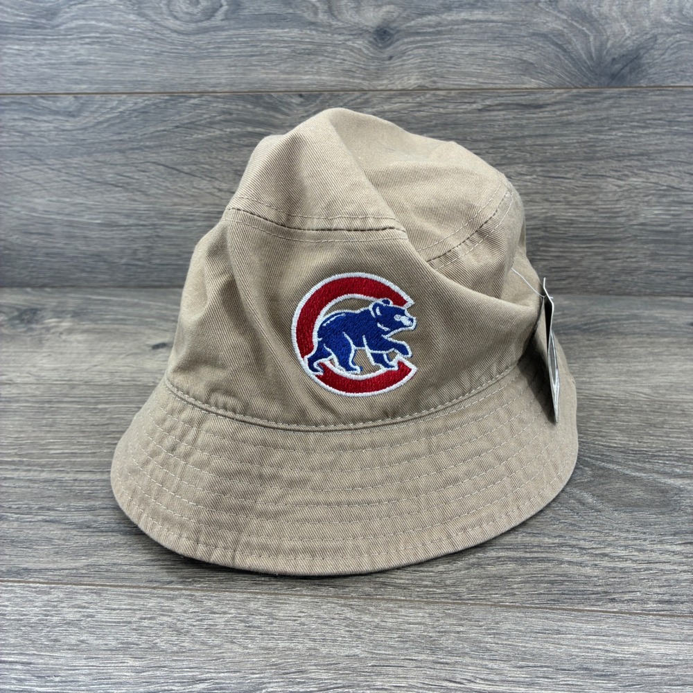 Cambridge Chicago Cubs Bucket Hat Unisex One Size Khaki Tan Embroidered Logo
